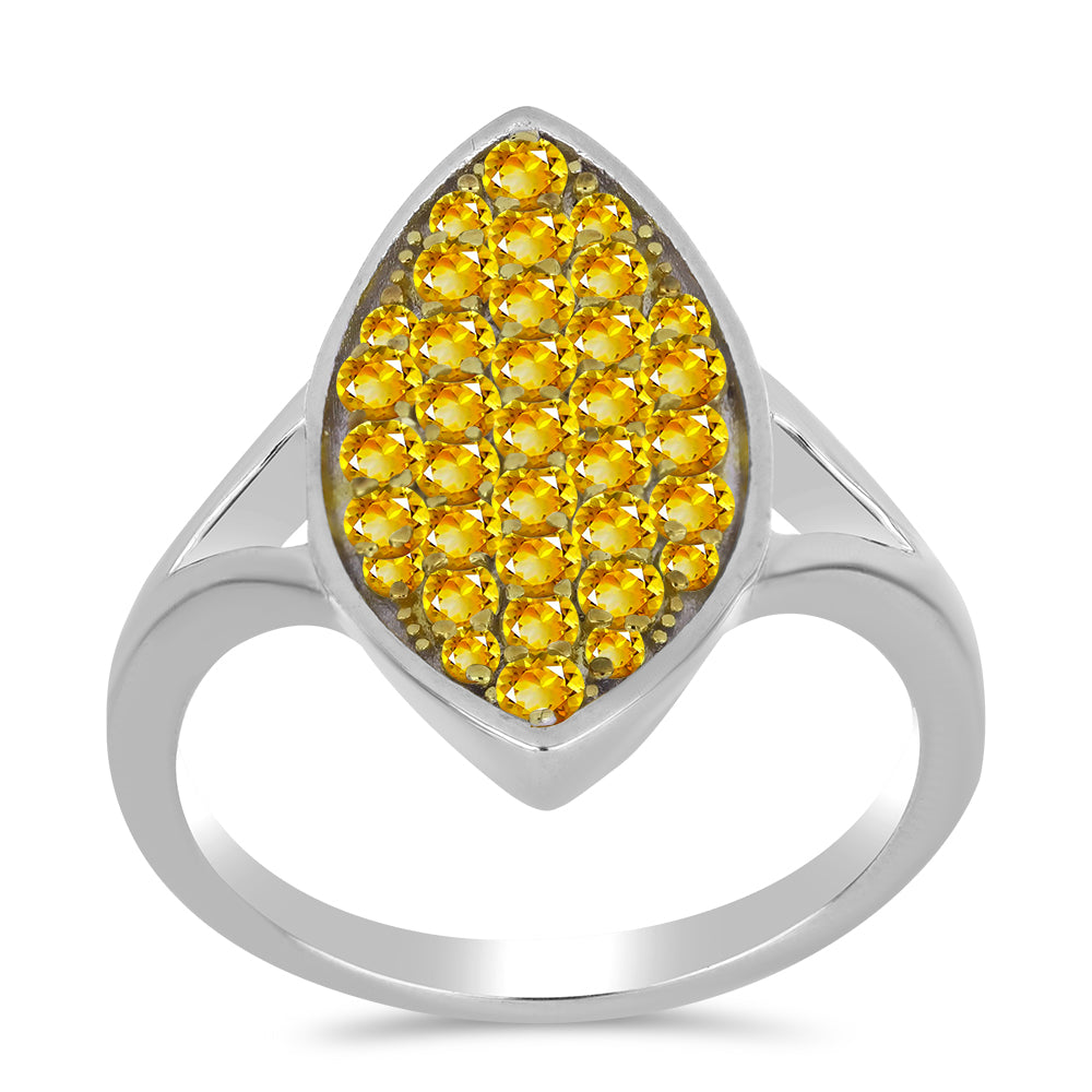 Anillo de Plata con Citrino de los Montes Urales 3 