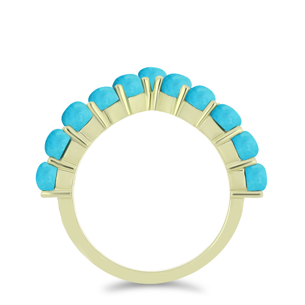 Anillo de Plata Bañada en Oro con Turquesa Bella Durmiente 3 