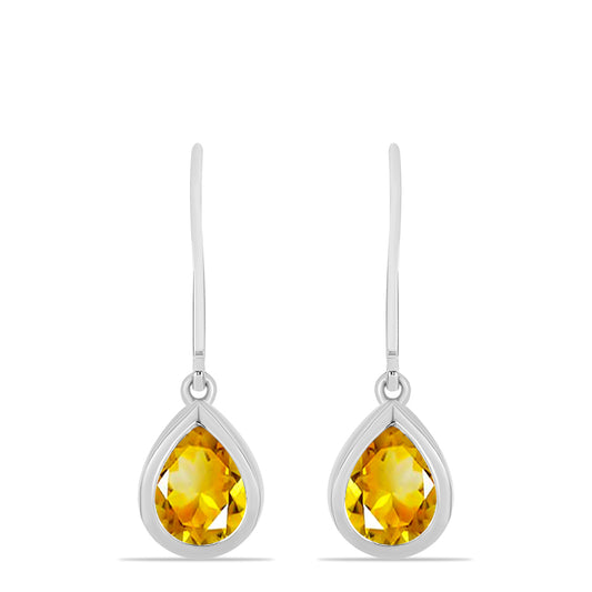 Pendientes de Plata con Citrino de los Montes Urales