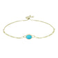 Pulsera de Plata Bañada en Oro con Turquesa Bella Durmiente
