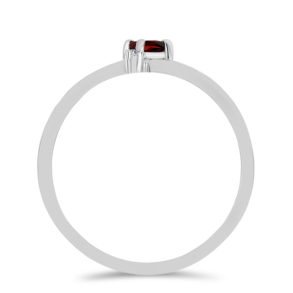 Anillo de Plata con Granate Barton y Topacio Blanco 2 
