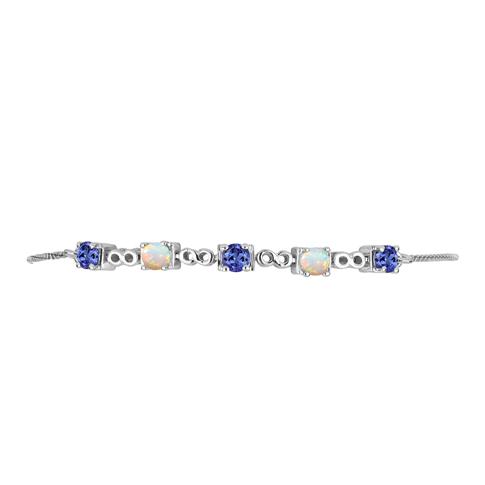 Pulsera de Plata con Tanzanita y Ópalo Etíope de Lega Dembi 2 