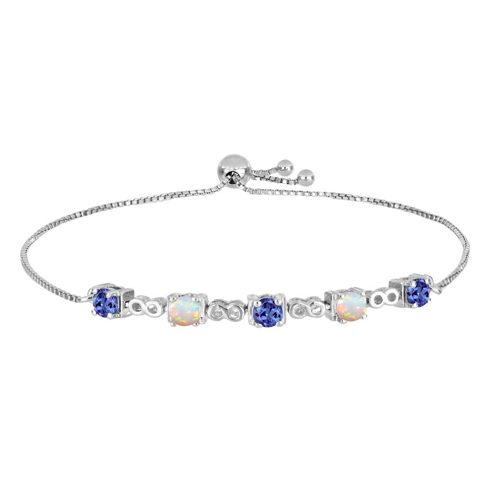 Pulsera de Plata con Tanzanita y Ópalo Etíope de Lega Dembi 1 