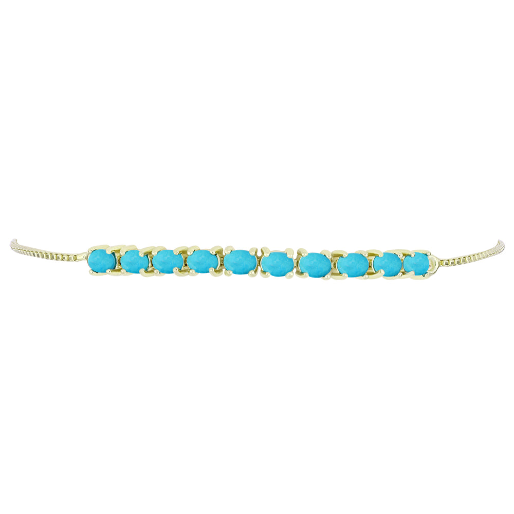 Pulsera de Plata Bañada en Oro con Turquesa Bella Durmiente