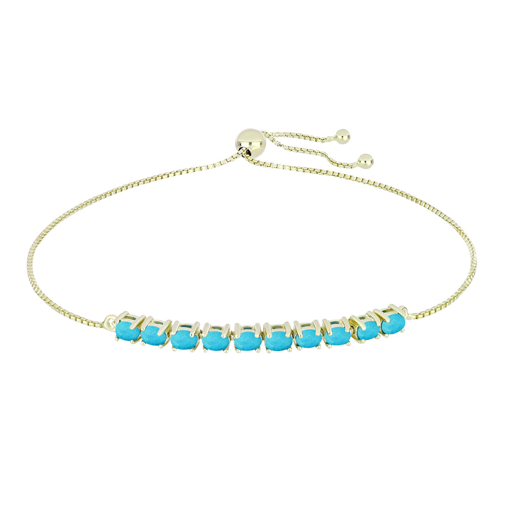 Pulsera de Plata Bañada en Oro con Turquesa Bella Durmiente 1 