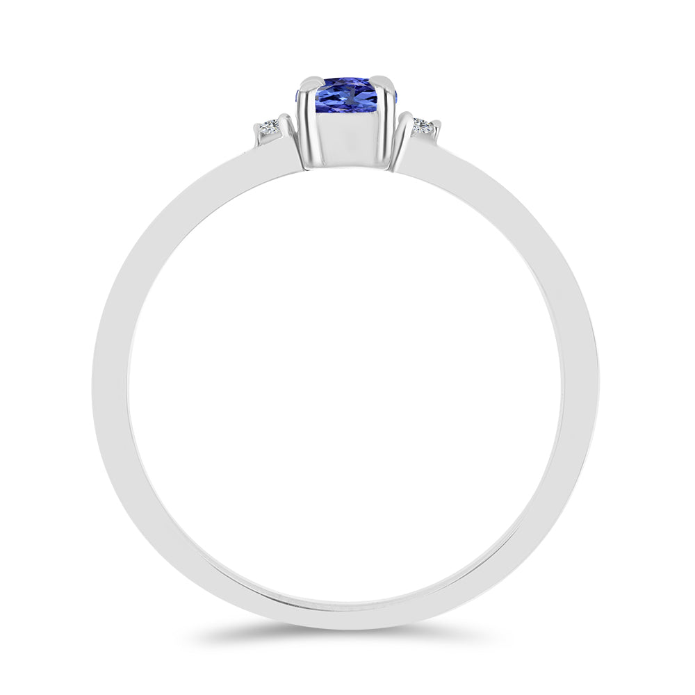 Anillo de Plata con Tanzanita y Topacio Blanco 2 