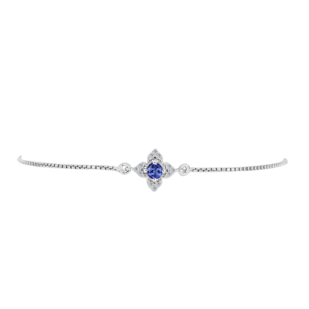Pulsera de Plata con Tanzanita y Topacio Blanco 1 