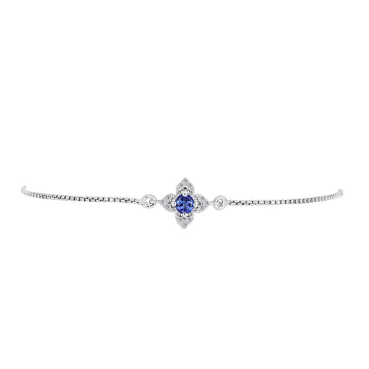 Pulsera de Plata con Tanzanita y Topacio Blanco