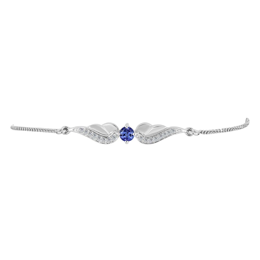 Pulsera de Plata con Tanzanita y Topacio Blanco 2 
