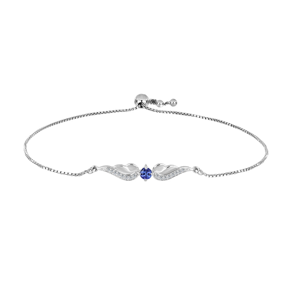 Pulsera de Plata con Tanzanita y Topacio Blanco