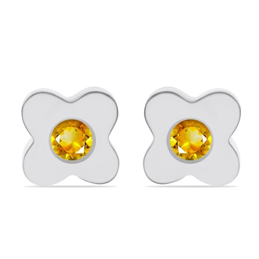 Conjunto de Plata con Citrino de los Montes Urales ( Pendientes +Anillo )
