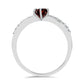 Anillo de Plata con Granate Barton y Topacio Blanco