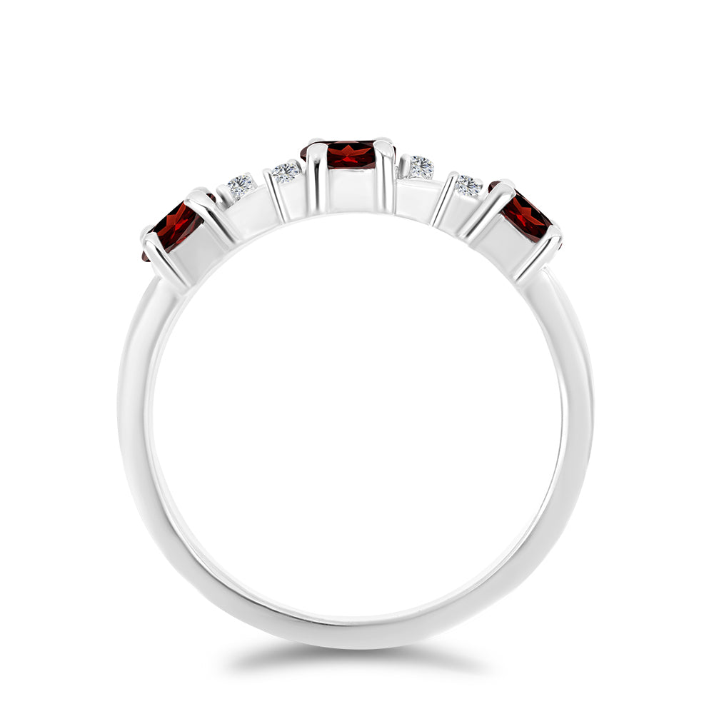 Anillo de Plata con Granate Barton y Topacio Blanco 2 
