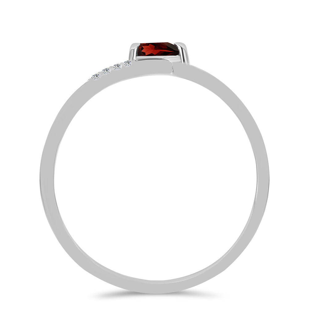 Anillo de Plata con Granate Barton y Topacio Blanco 3 