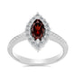 Anillo de Plata con Granate Barton y Topacio Blanco