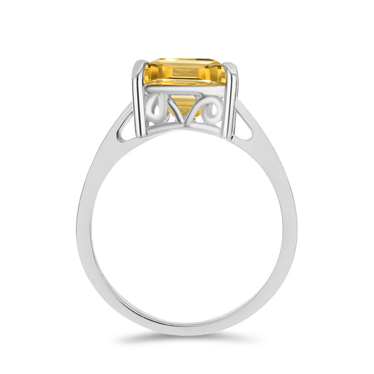 Anillo de Plata con Citrino de los Montes Urales