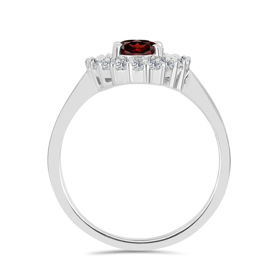 Anillo de Plata con Granate Barton y Topacio Blanco