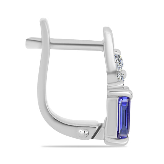 Pendientes de Plata con Tanzanita y Topacio Blanco