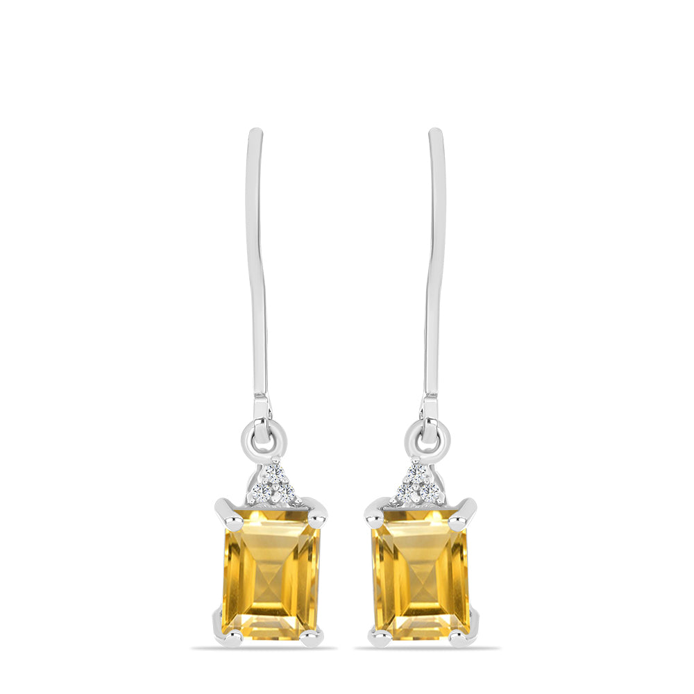 Pendientes de Plata con Citrino de los Montes Urales y Topacio Blanco 1 