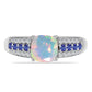 Anillo de Plata con Tanzanita y Ópalo Etíope de Lega Dembi
