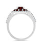 Anillo de Plata con Granate Barton y Topacio Blanco