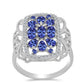 Anillo de Plata con Tanzanita y Topacio Blanco