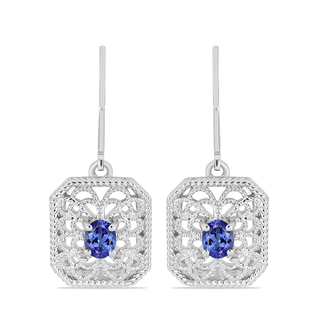Pendientes de Plata con Tanzanita