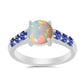 Anillo de Plata con Tanzanita y Ópalo Etíope de Lega Dembi