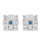 Pendientes de Plata con Diamante Azul