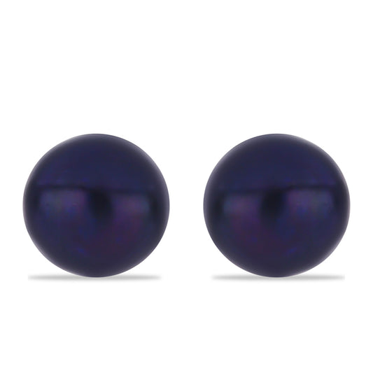 Pendientes de Plata con Perla Azul de Agua dulce