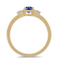 Anillo de Plata Bañada en Oro con Zafiro Azul Australiano y Topacio Blanco