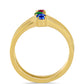 Conjunto de Plata Bañada en Oro con Rubí artificial y Esmeralda artificial ( Anillo )