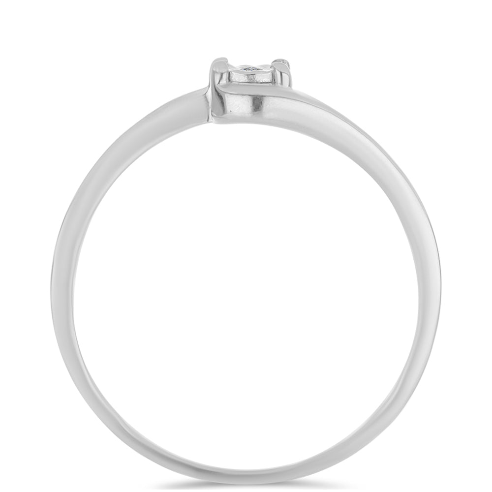 Anillo de Plata con Diamante blanco 2 