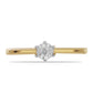 Anillo de Plata Bañada en Oro con Diamante blanco