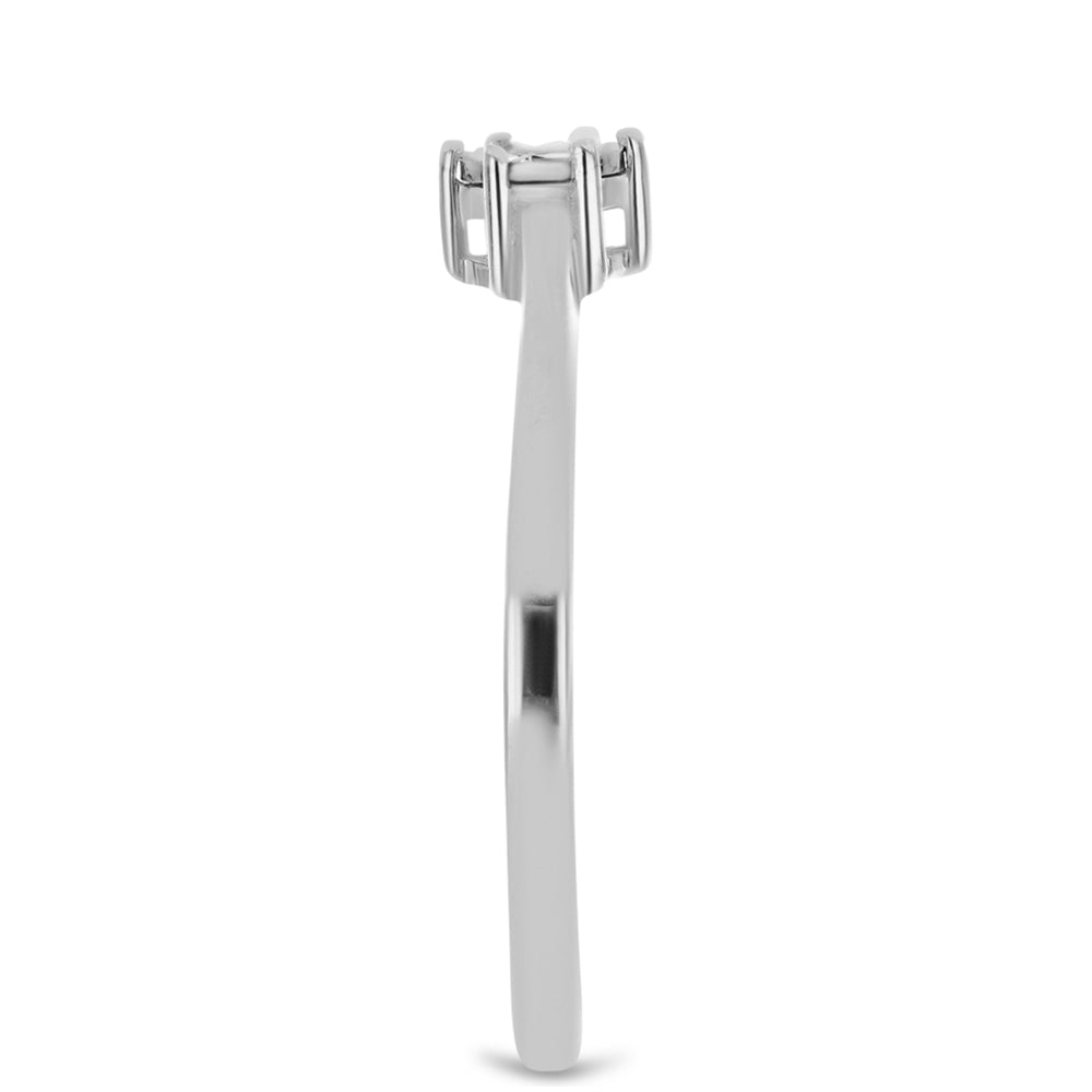 Anillo de Plata con Diamante blanco 4 