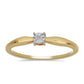 Anillo de Plata Bañada en Oro con Diamante blanco