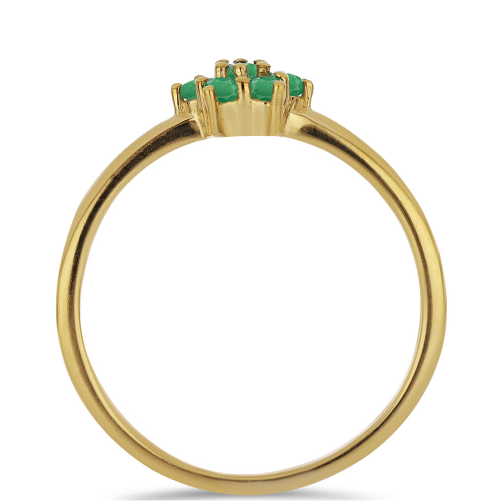Anillo de Plata Bañada en Oro con Esmeralda de Brasil 2 