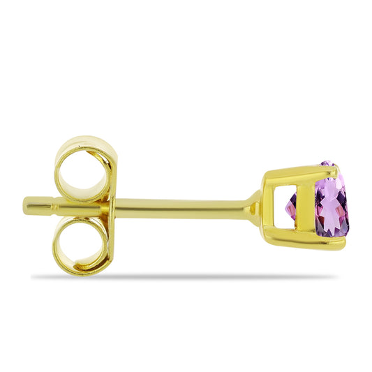 Pendientes de Plata Bañada en Oro con Amatista Rosa de Francia