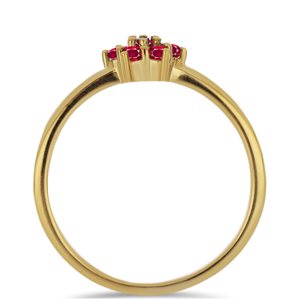 Anillo de Plata Bañada en Oro con Rubí de Madagascar 2 