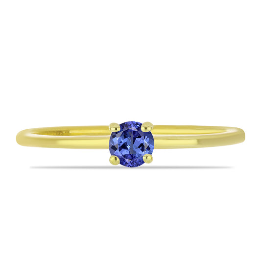 Anillo de Plata Bañada en Oro con Tanzanita