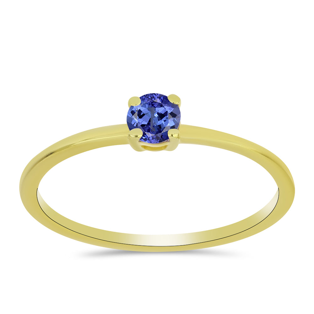 Anillo de Plata Bañada en Oro con Tanzanita