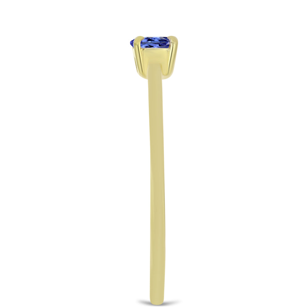 Anillo de Plata Bañada en Oro con Tanzanita 4 