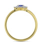 Anillo de Plata Bañada en Oro con Tanzanita y Zircón Blanco