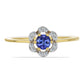 Anillo de Plata Bañada en Oro con Tanzanita y Zircón Blanco