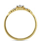 Anillo de Plata Bañada en Oro con Diamante blanco y Zircón Blanco
