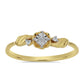Anillo de Plata Bañada en Oro con Diamante blanco y Zircón Blanco