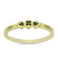 Anillo de Plata Bañada en Oro con Diamante Verde