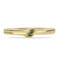 Anillo de Plata Bañada en Oro con Diamante Verde