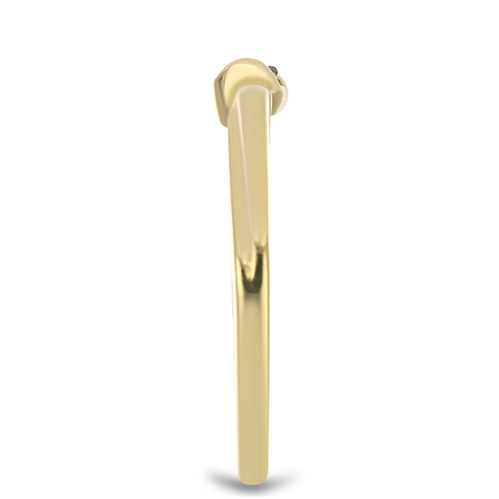 Anillo de Plata Bañada en Oro con Diamante Verde 4 