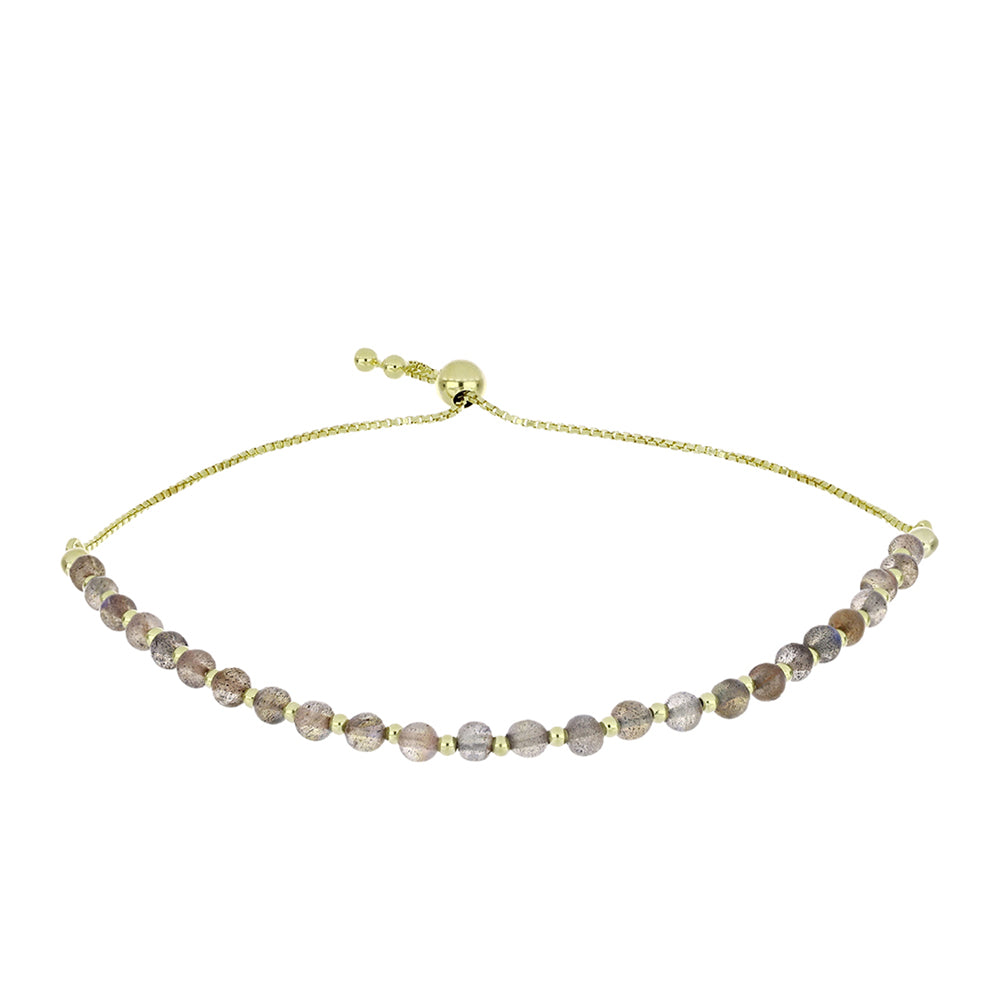 Pulsera de Plata Bañada en Oro con Labradorita 1 
